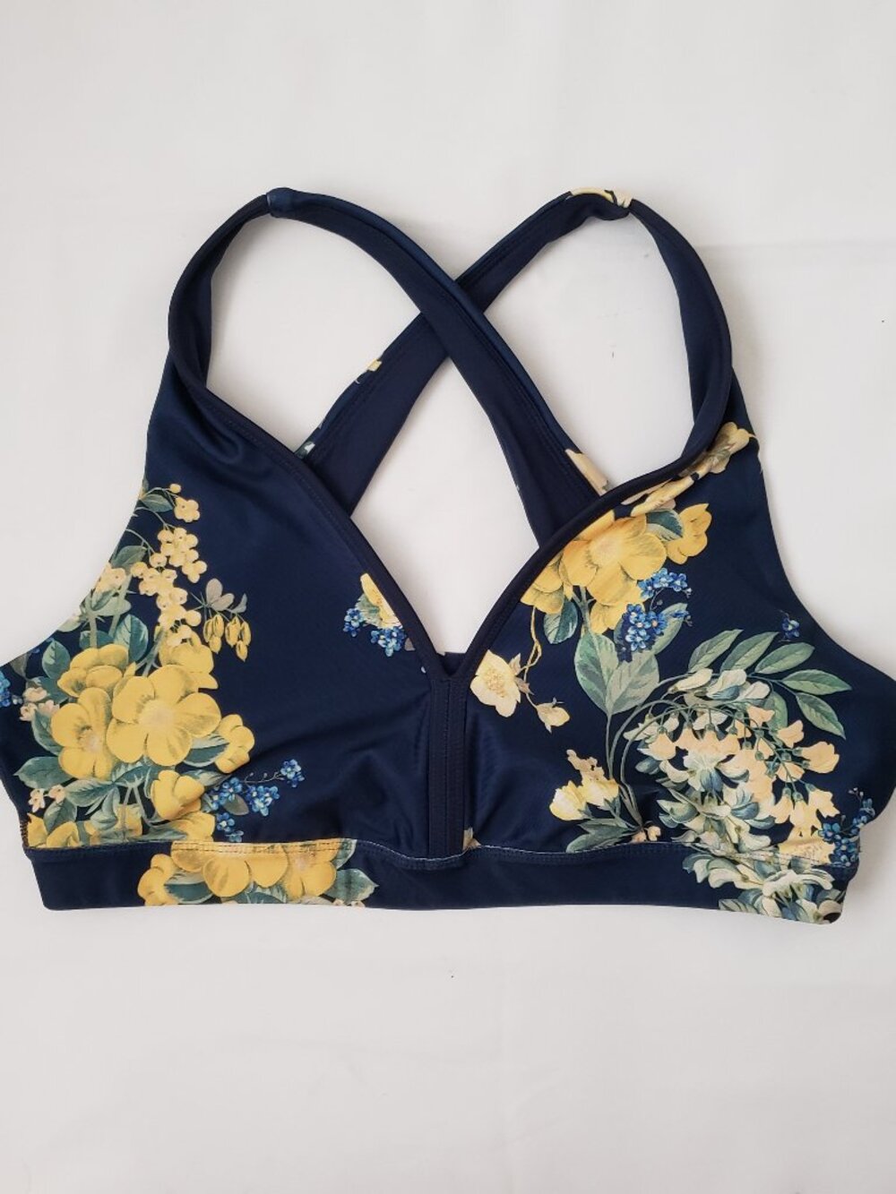 Joy Lab size XL navy floral sports bra cross back